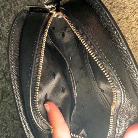 Kate Spade New York Perry Dark Floral Leather Dome Crossbody Purse - Picture 13 of 13